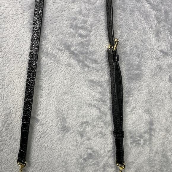 Michael Kors Cross-body Purse Black Calf Hair Crocodile Embossed Leather Punk - Picture 11 of 12